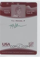 Junior Team On-Card Signatures - T.J. House #/1