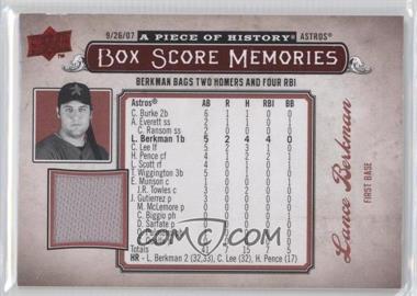 2008 Upper Deck A Piece of History - Box Score Memories - Red Jerseys #BSM-26 - Lance Berkman
