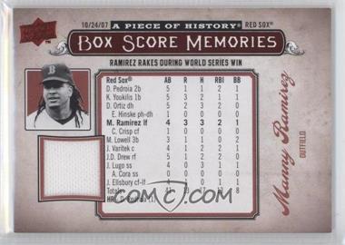 2008 Upper Deck A Piece of History - Box Score Memories - Red Jerseys #BSM-8 - Manny Ramirez