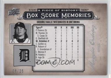 2008 Upper Deck A Piece of History - Box Score Memories - Silver #BSM-23 - Magglio Ordonez /25