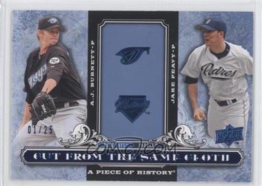 2008 Upper Deck A Piece of History - Cut from the Same Cloth - Blue #CSC-BP - A.J. Burnett, Jake Peavy /25