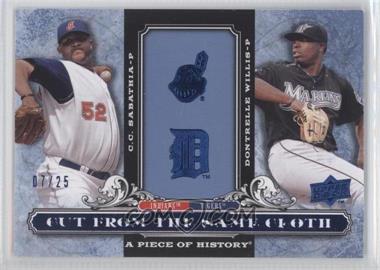 2008 Upper Deck A Piece of History - Cut from the Same Cloth - Blue #CSC-WS - C.C. Sabathia, Dontrelle Willis /25