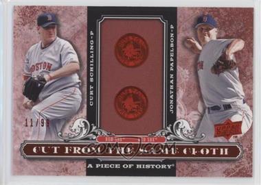 2008 Upper Deck A Piece of History - Cut from the Same Cloth - Red #CSC-PS - Curt Schilling, Jonathan Papelbon /99