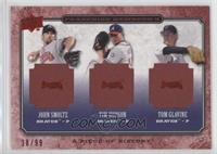 John Smoltz, Tim Hudson, Tom Glavine #/99