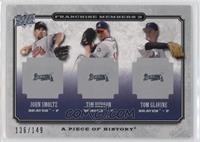 John Smoltz, Tim Hudson, Tom Glavine #/149