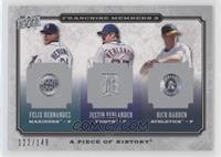 Felix Hernandez, Justin Verlander, Rich Harden #/149