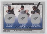 Roy Halladay, A.J. Burnett, Vernon Wells #/149