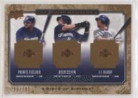 Prince Fielder, Ryan Braun, J.J. Hardy [EX to NM] #/799