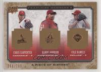 Chris Carpenter, Randy Johnson, Cole Hamels #/799