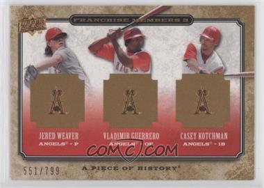 2008 Upper Deck A Piece of History - Franchise Members 3 #FM3-9 - Jered Weaver, Vladimir Guerrero, Casey Kotchman /799