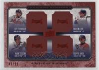 Jeff Francoeur, Brian McCann, Mark Teixeira, Chipper Jones #/99