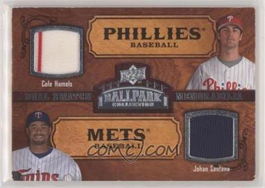 2008 Upper Deck Ballpark Collection - [Base] #163 - Dual Swatch Memorabilia - Cole Hamels, Johan Santana [EX to NM]