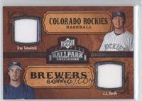 Dual Swatch Memorabilia - Troy Tulowitzki, J.J. Hardy