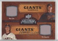 Dual Swatch Memorabilia - Matt Cain, Tim Lincecum