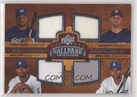 Quad Swatch Memorabilia - Prince Fielder, Ben Sheets, Matt Kemp, James Loney [E…