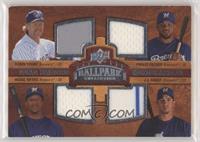 Quad Swatch Memorabilia - Robin Yount, Prince Fielder, Rickie Weeks, J.J. Hardy…