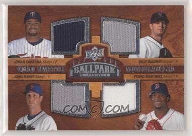 2008 Upper Deck Ballpark Collection - [Base] #210 - Quad Swatch Memorabilia - Johan Santana, Billy Wagner, John Maine, Pedro Martinez