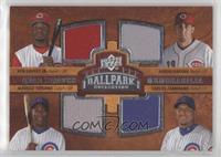 Quad Swatch Memorabilia - Ken Griffey Jr., Aaron Harang, Alfonso Soriano, Carlo…