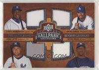 Quad Swatch Memorabilia - Curtis Granderson, Rafael Furcal, Derek Jeter, Rickie…