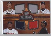 Quad Swatch Memorabilia - John Smoltz, Chipper Jones, Johan Santana, Carlos Del…