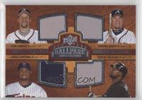 Quad Swatch Memorabilia - John Smoltz, Chipper Jones, Johan Santana, Carlos Del…