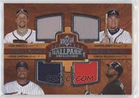 Quad Swatch Memorabilia - John Smoltz, Chipper Jones, Johan Santana, Carlos Del…