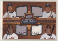 Quad Swatch Memorabilia - Derek Jeter, Jason Giambi, Melvin Mora, Brian Roberts