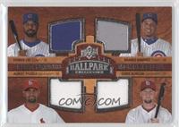 Quad Swatch Memorabilia - Derrek Lee, Aramis Ramirez, Albert Pujols, Chris Dunc…