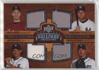 Quad Swatch Memorabilia - Andy Pettitte, Derek Jeter, Ivan Rodriguez, Justin Ve…