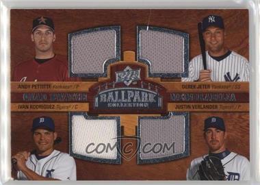 2008 Upper Deck Ballpark Collection - [Base] #238 - Quad Swatch Memorabilia - Andy Pettitte, Derek Jeter, Ivan Rodriguez, Justin Verlander