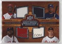 Quad Swatch Memorabilia - Ken Griffey Jr., Prince Fielder, David Ortiz, Nick Ma…