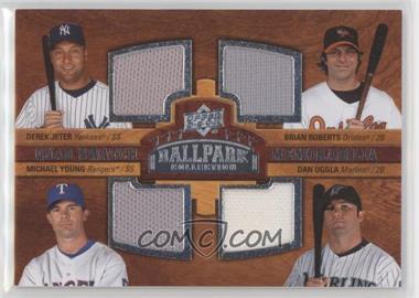 2008 Upper Deck Ballpark Collection - [Base] #243 - Quad Swatch Memorabilia - Derek Jeter, Brian Roberts, Michael Young, Dan Uggla