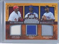 Six Swatch Memorabilia - Albert Pujols, Derrek Lee, Carlos Delgado, Adrian Gonz…