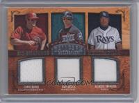 Six Swatch Memorabilia - Chris Burke, Dan Uggla, Akinori Iwamura, Chase Utley, …