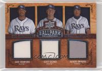 Six Swatch Memorabilia - Carl Crawford, Scott Kazmir, Akinori Iwamura, Luis Gon…