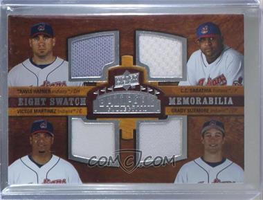 2008 Upper Deck Ballpark Collection - [Base] #298 - Eight Swatch Memorabilia - Travis Hafner, C.C. Sabathia, Victor Martinez, Grady Sizemore, Vladimir Guerrero, Howie Kendrick, Kendrys Morales, John Lackey