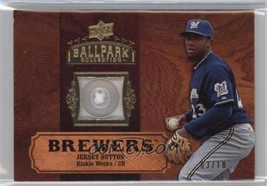 2008 Upper Deck Ballpark Collection - Single Swatch - Jersey Button #SA-95 - Rickie Weeks /10