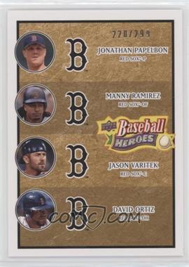 2008 Upper Deck Baseball Heroes - [Base] - Beige #198 - Jonathan Papelbon, Manny Ramirez, Jason Varitek, David Ortiz /299