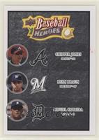 Chipper Jones, Ryan Braun, Miguel Cabrera [EX to NM]