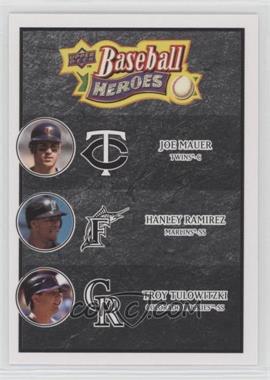 2008 Upper Deck Baseball Heroes - [Base] - Black #192 - Joe Mauer, Hanley Ramirez, Troy Tulowitzki