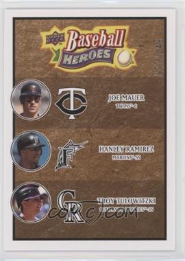 2008 Upper Deck Baseball Heroes - [Base] - Brown #192 - Joe Mauer, Hanley Ramirez, Troy Tulowitzki /149