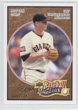 2008 Upper Deck Baseball Heroes - [Base] - Brown #80 - Matt Cain /149