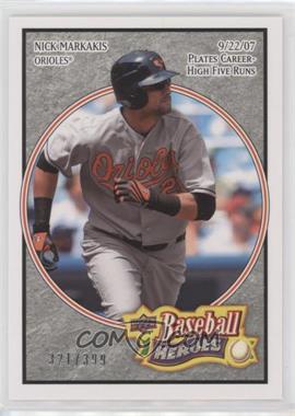 2008 Upper Deck Baseball Heroes - [Base] - Charcoal #14 - Nick Markakis /399