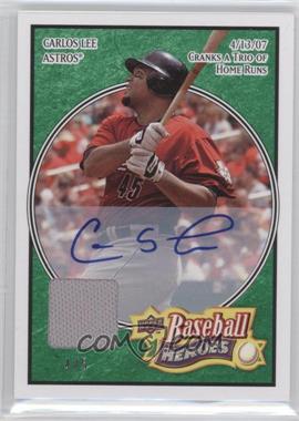 2008 Upper Deck Baseball Heroes - [Base] - Emerald Memorabilia Autographs #75 - Carlos Lee /5
