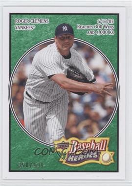 2008 Upper Deck Baseball Heroes - [Base] - Emerald #123 - Roger Clemens /499