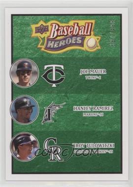 2008 Upper Deck Baseball Heroes - [Base] - Emerald #192 - Joe Mauer, Hanley Ramirez, Troy Tulowitzki /499