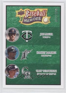 2008 Upper Deck Baseball Heroes - [Base] - Emerald #192 - Joe Mauer, Hanley Ramirez, Troy Tulowitzki /499