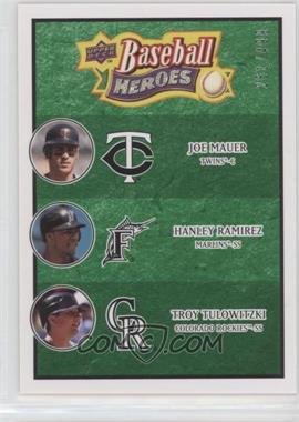 2008 Upper Deck Baseball Heroes - [Base] - Emerald #192 - Joe Mauer, Hanley Ramirez, Troy Tulowitzki /499