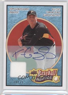 2008 Upper Deck Baseball Heroes - [Base] - Light Blue Memorabilia Autographs #146 - Tom Gorzelanny /75