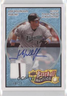 2008 Upper Deck Baseball Heroes - [Base] - Light Blue Memorabilia Autographs #72 - Josh Willingham /75